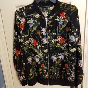 Silky zip front bomber jacket